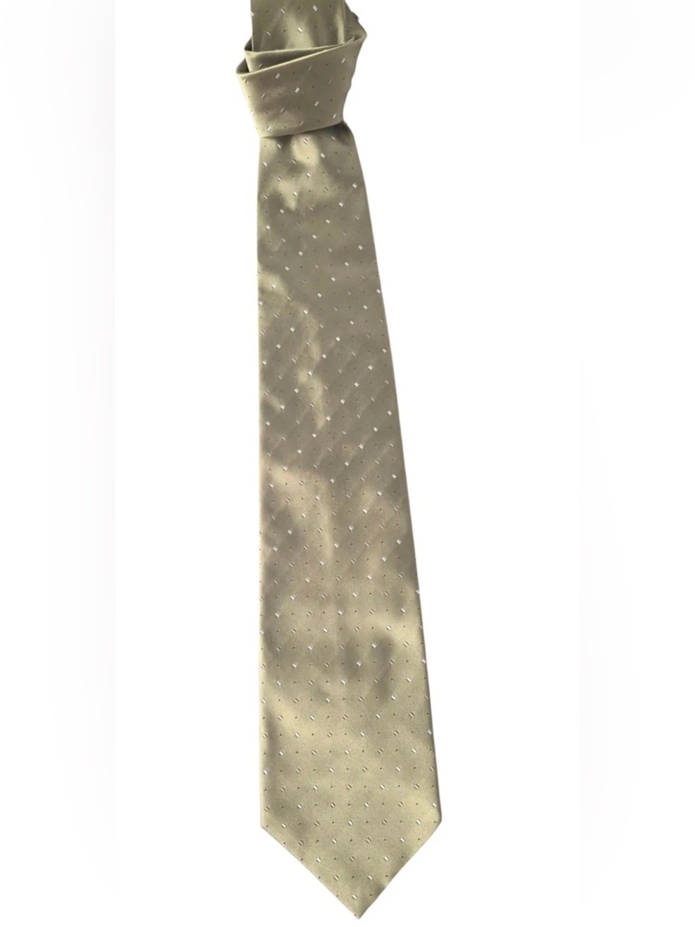 Giorgio Armani Vintage Authentic Pale Gold Silk  Necktie Made In Italy NWOT